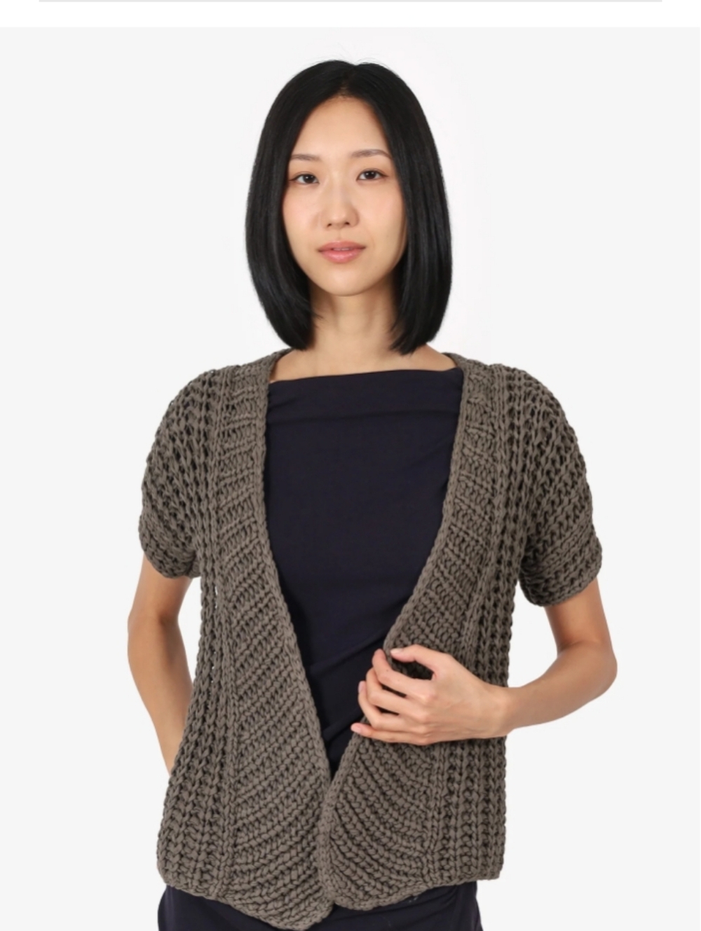 Brunello Cucinelli Grey Chunky Knit Cardigan Sweater Cotton Linen XL